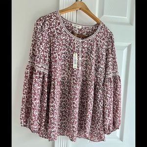 Floral boho/babydoll shirt